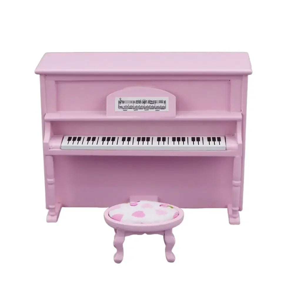Playing House Dollhouse Musical Instruments 1/12 Doll Piano Craft Wood Multicolor Miniature Pianoforte Doll Accessories