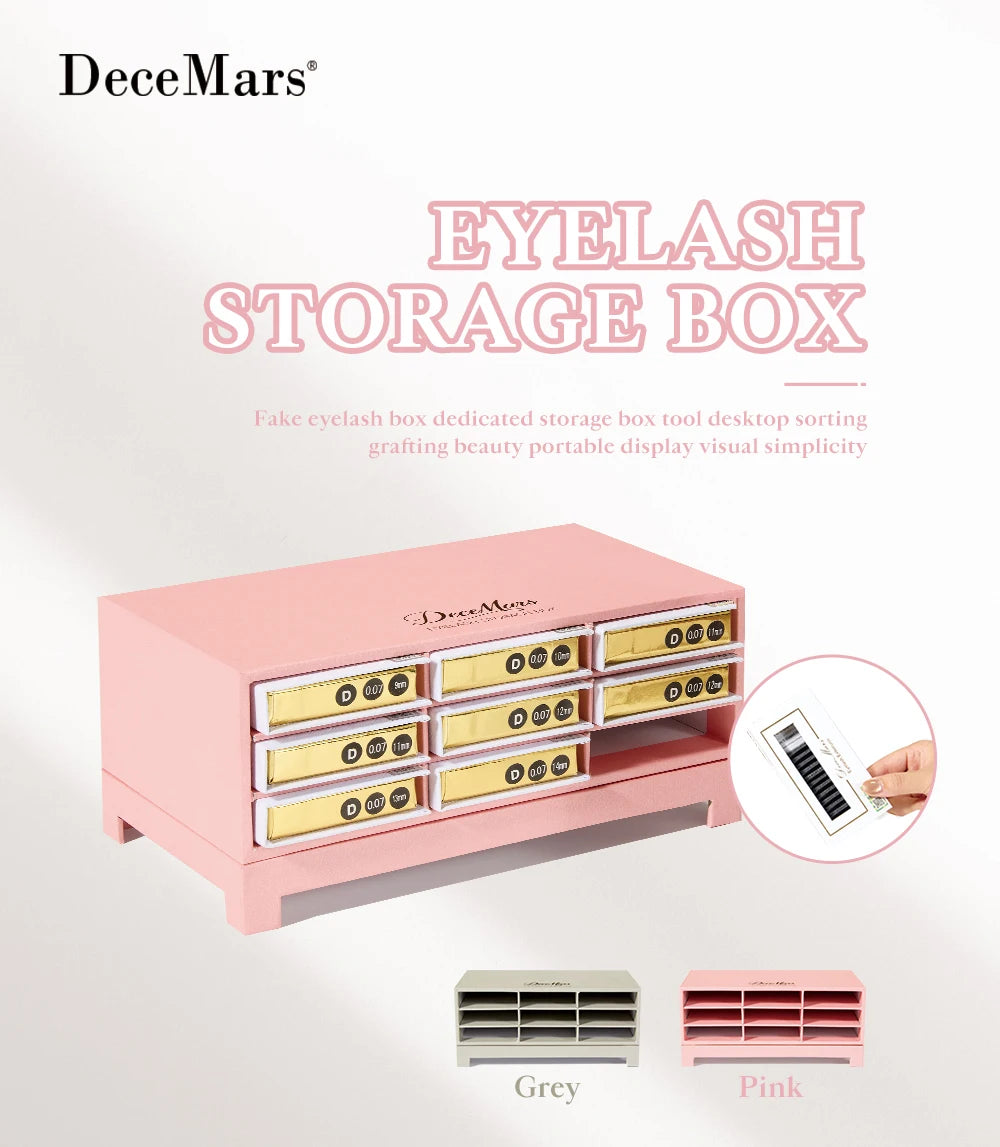 DeceMars Eyelash storage box Pink/Gray