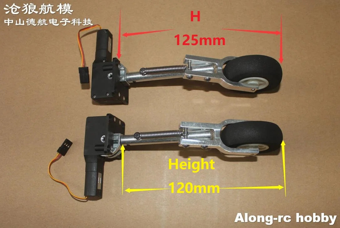 RC Plane Part 120 130 140 150mm Retractable Kneeling Landing Gear with Wheel for 2.5-3.5kg Models Airplane RC Aircraft Fighter