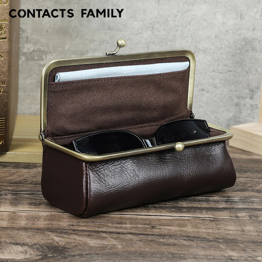 Genuine Leather Eye Glasses Bag for Eyeglass High Quality Handmade Glasses Case Box Sunglasses Protector Pouch