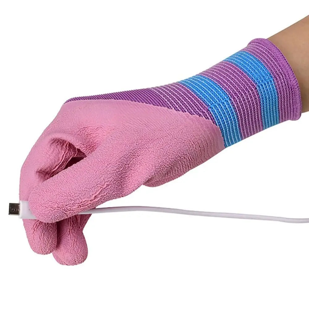 Latex Wrinkles Working Gloves Tool 15 Needles Nylon Protective Mittens Anti-slip Wear-resistant Rubber Coated Glove Female