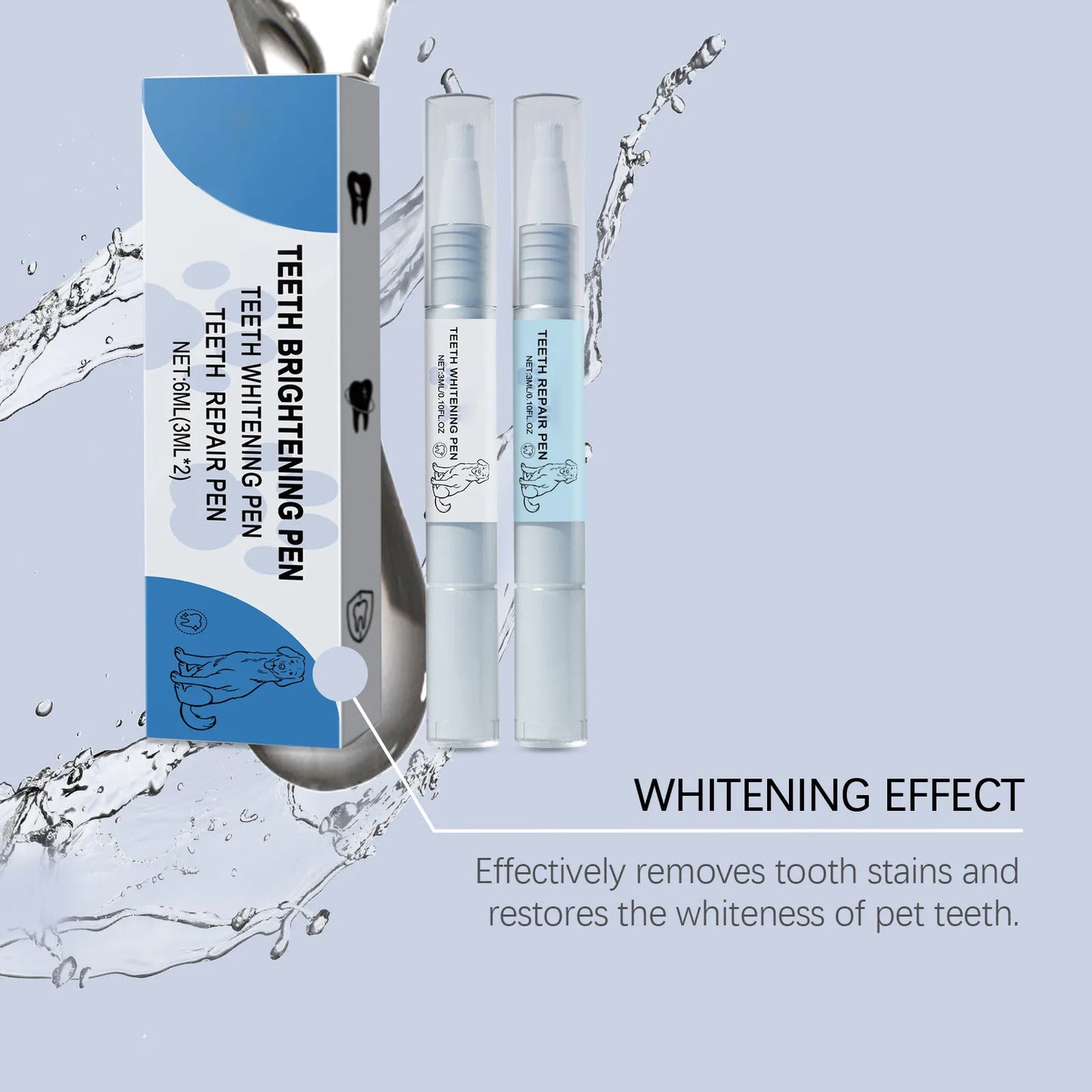 Pet Teeth Whitening Pen Set Pet Teeth Cleaning To Remove Tartar And Plaque 6ml