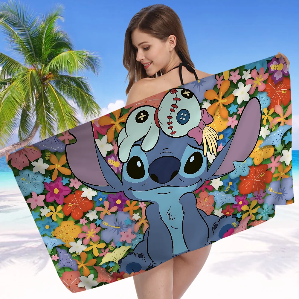 Fashion S-StitchS-S Bath Towel Microfiber Soft Water Absorbing Breathable For Girl Kids Decorative Cartoon Beach Towel