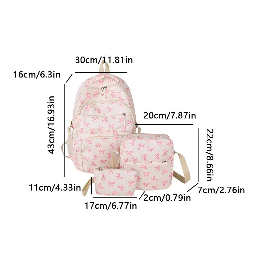 Backpack for Girl Cute Backpack Bow Full Travel Bags Lightweight Backpack Class Bags for Girl High School Students School Bag