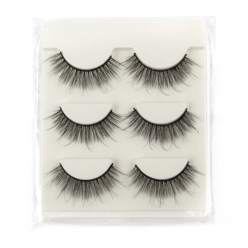 YSDO 3/7/10 Pair Half Eye Lashes Soft Natural Fake Lashes Look Short Wispy Clear Band Fox Eye Lash Faux 3d Mink Eyelashes Makeup