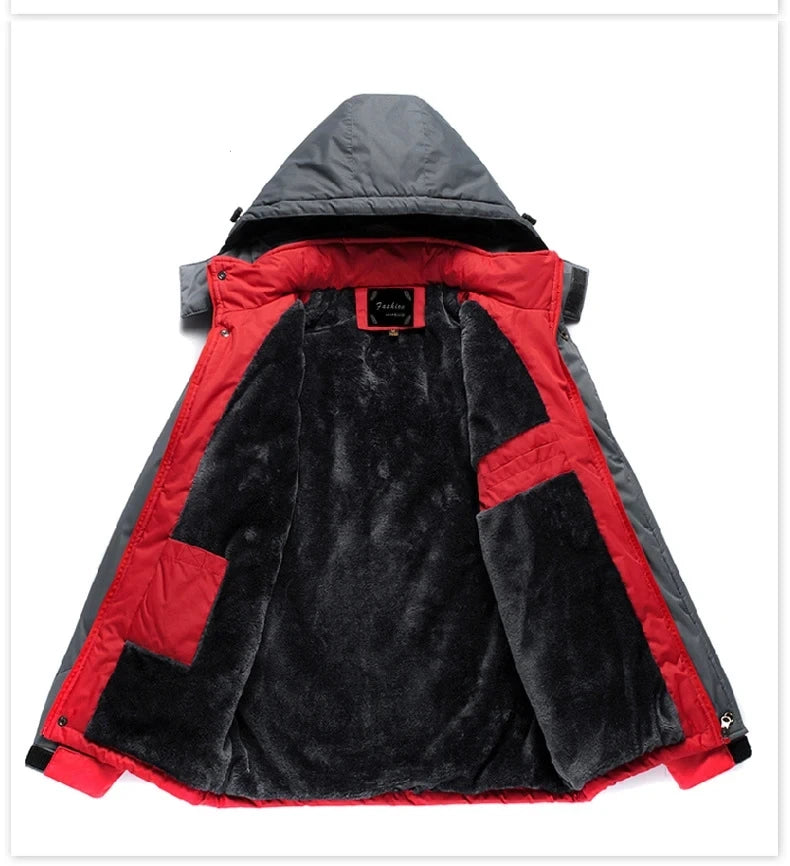 Winter Men Cotton Padded Jacket Outdoor Work Parka Coat Casual Thick Warm Outdoor Hiking Camping Ski Coats Windproof Jacket