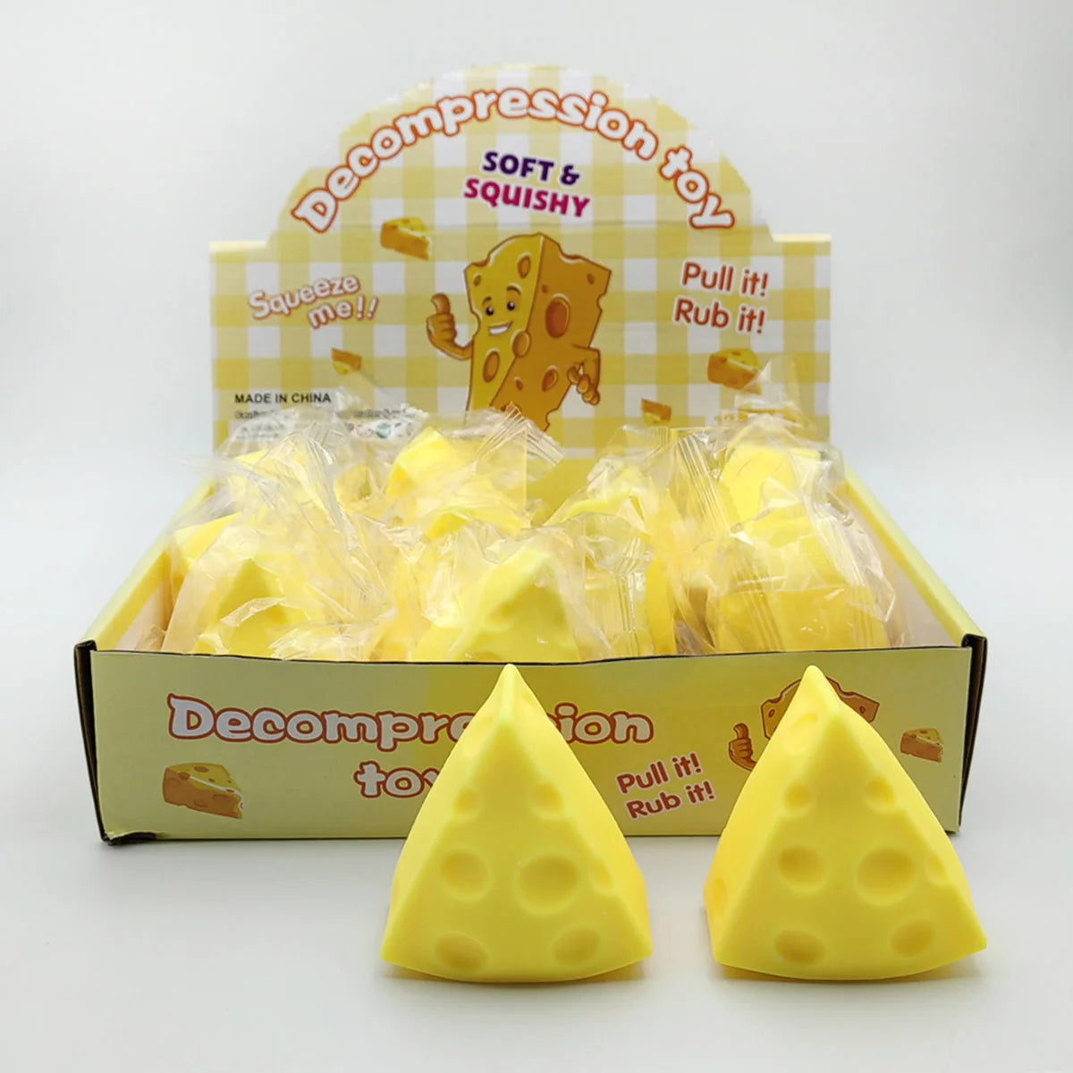 Cheese Squishy Toy Simulation Cheese Squeeze Toy Soft Cute Decompressing Pinching Cheese Sticky Slow Rebound Kids Adult Toy