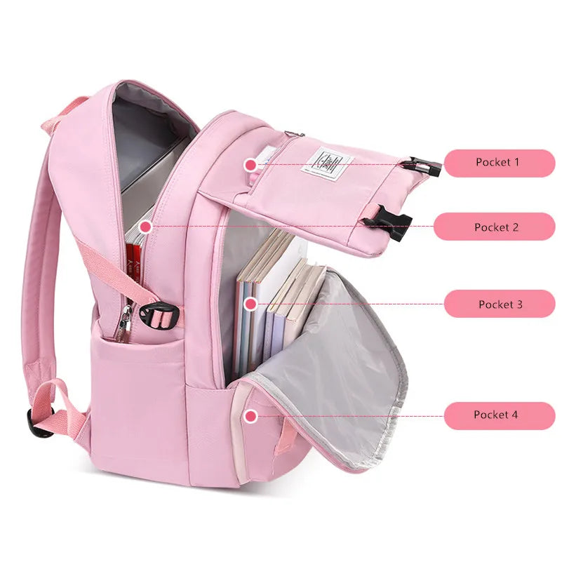 Backpack Children School Bag Back Pack For Boy Girl Kid Child Teenager Class Schoolbag Primary High Bookbag Female Women Teens