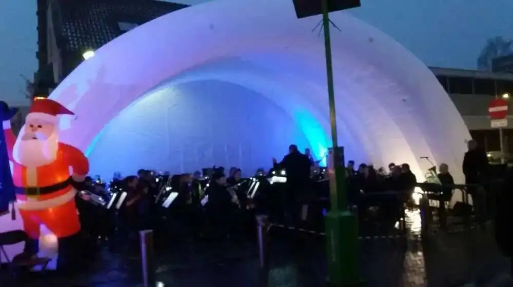 Giant Red Tent While Iatable Stage Cover Shelter Air Roof For Outdoor Activities And Promotion Display