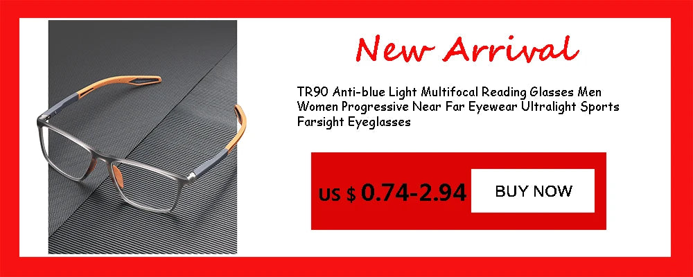 Reading Glasses Men Women Sports Anti-blue Light Reading Eyewear Black Red TR90 Frame Presbyopia Eyeglasses +100 to+400 glasses