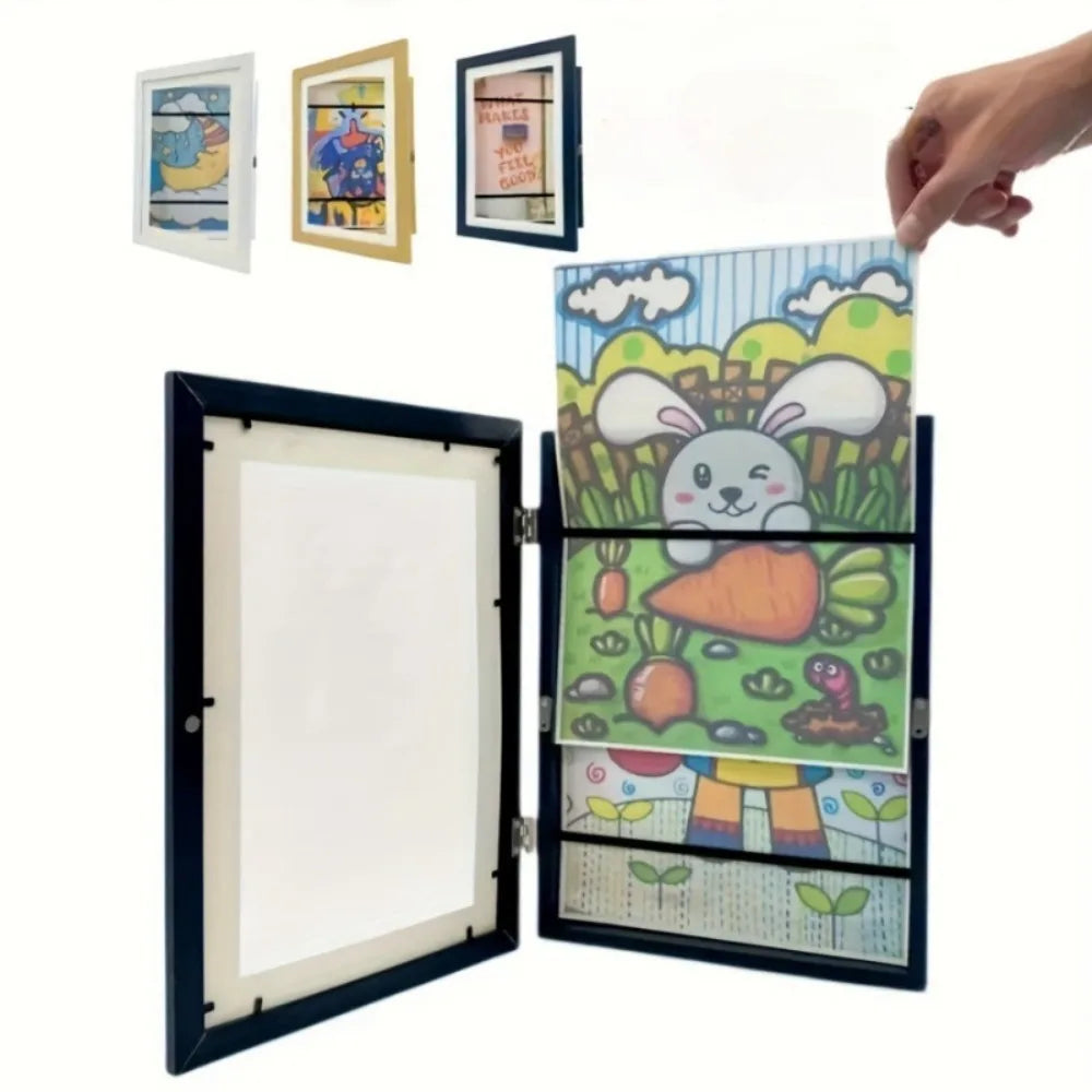 Kids Art Frames, Artwork Picture Frames Changeable, Front Opening Picture Display Frames Holds 100 A4 Pcs Versatile Wall Decor