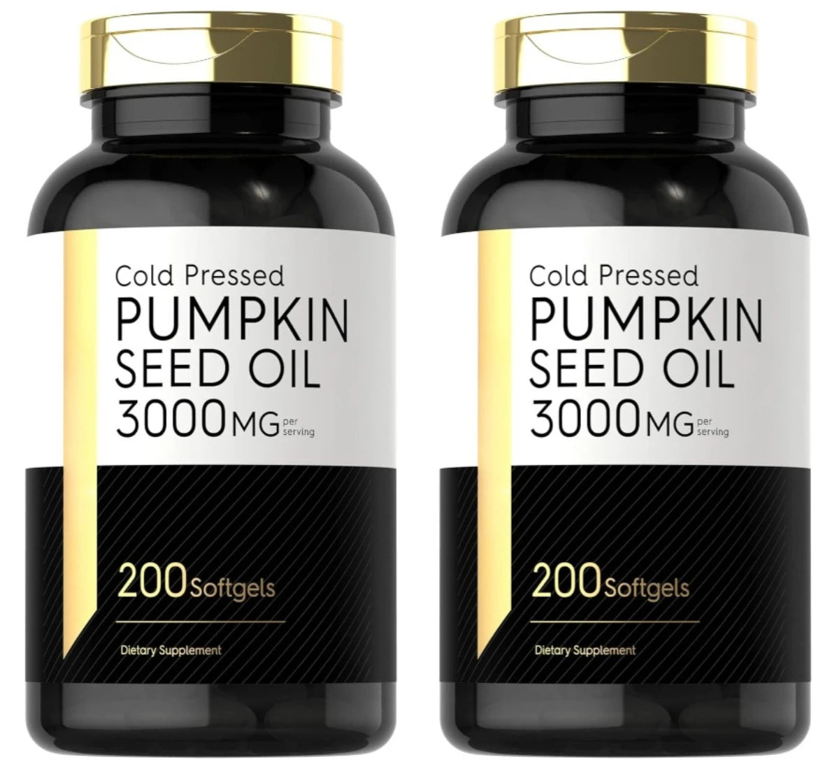 Pumpkin Seed Oil Capsules 3000mg Extract Body Essential Fatty Acids Cold Pressed Non-GMO Gluten Free 200 Count Supplement