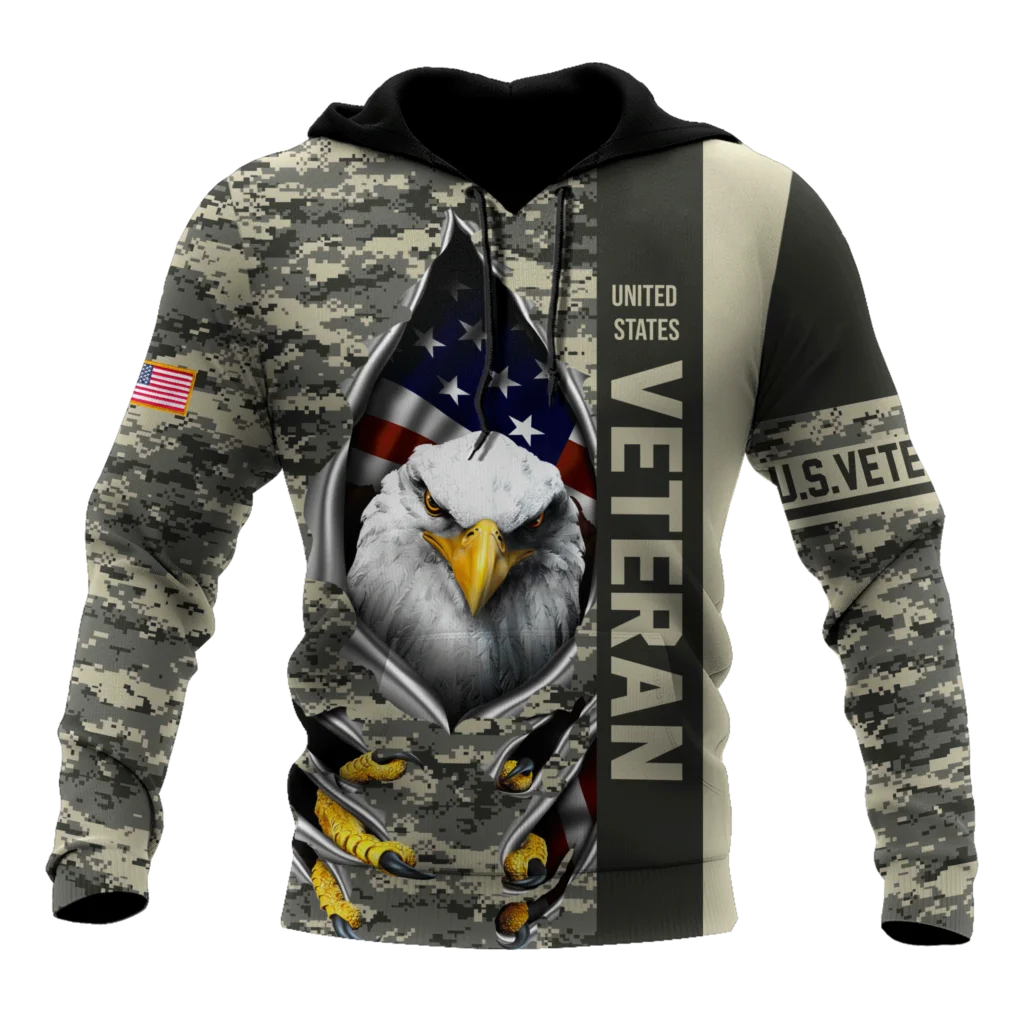 WBWA Veteran Military Army Suit Soldier Camo Autumn Pullover NewFashion Tracksuit 3DPrint Men/Women Casual Hoodies 2023 New