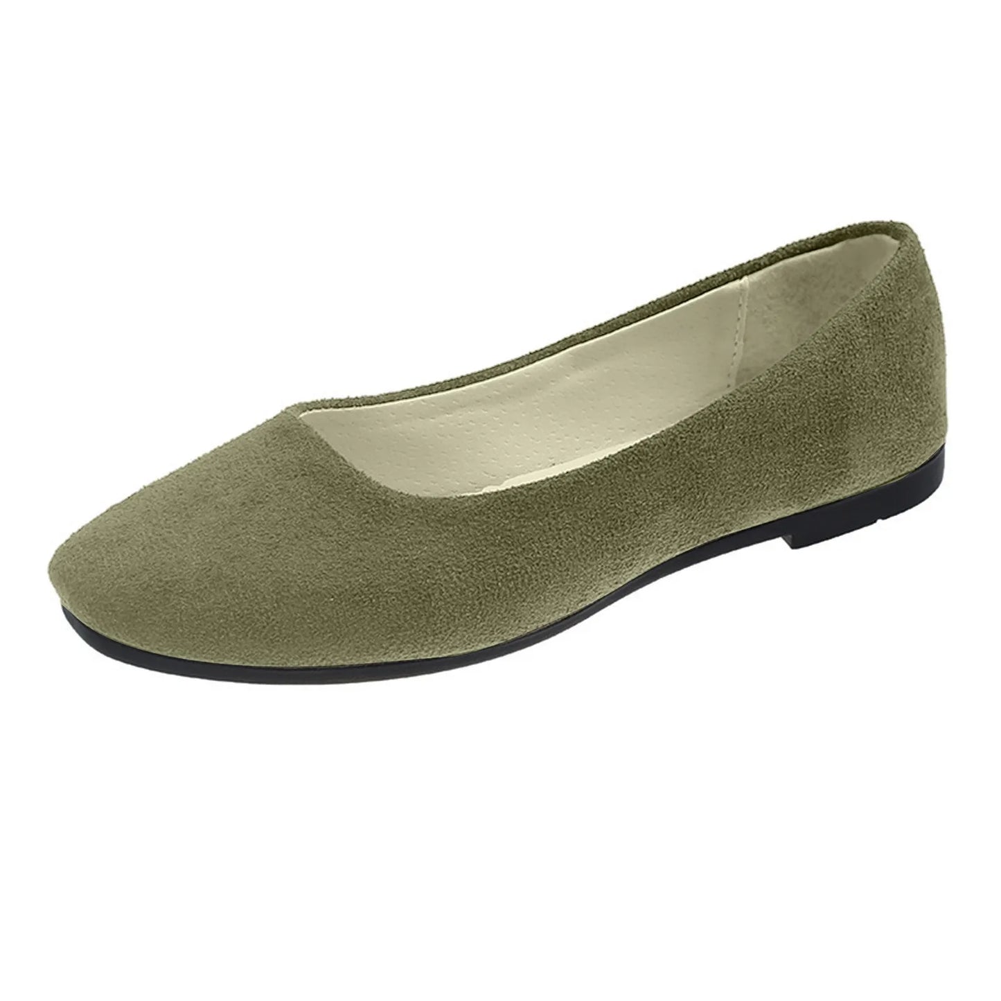 Women Suede Loafers Flat Heel Shallow Female Shoes Spring Summer Square Toe Basic Concise Women Pumps Size 36-43