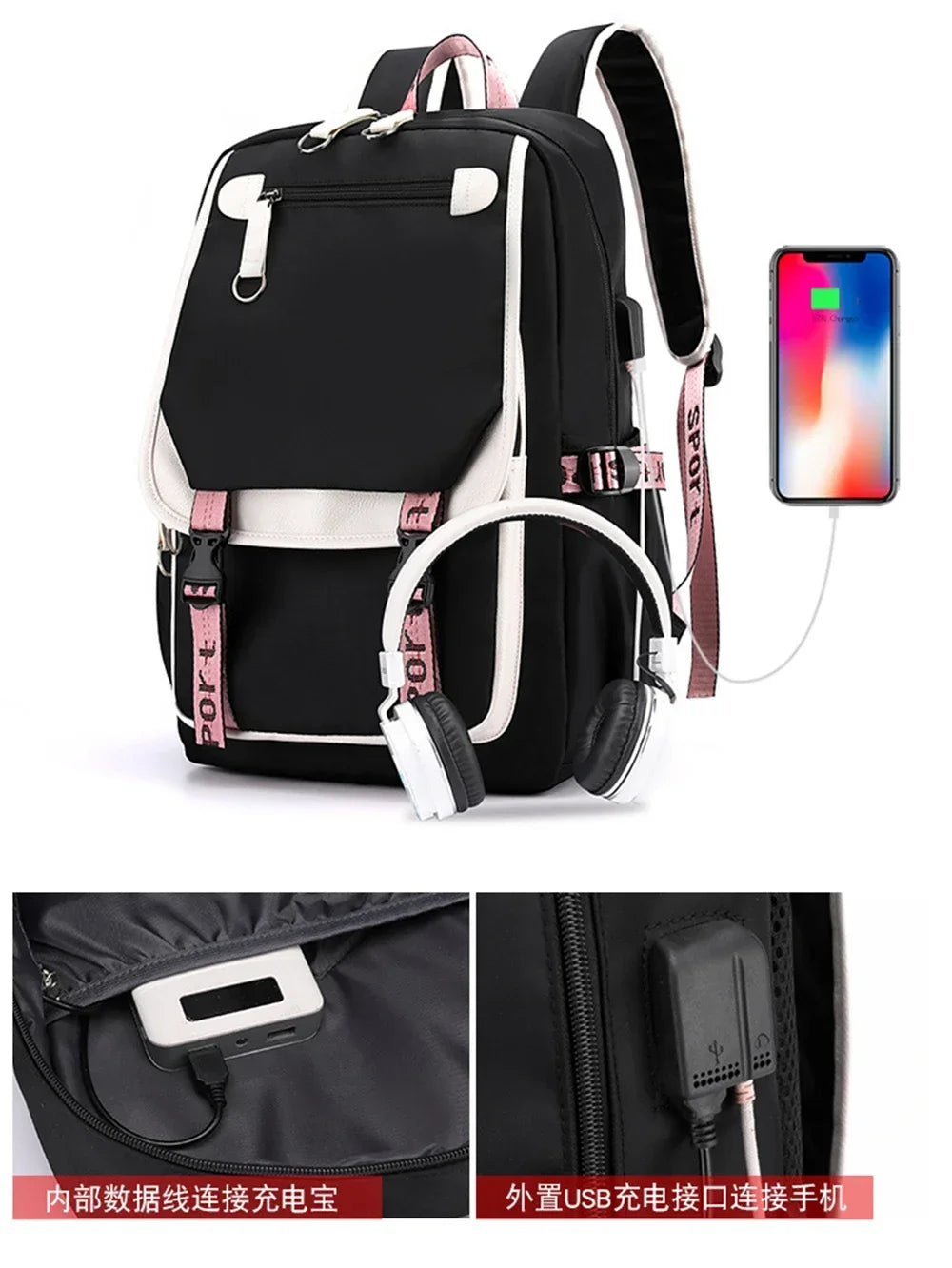 Cat Anime Cartoon School Bag New Fashion Backpack Back To School Cute Kawaii Backpack School Bags for College Student Mochila