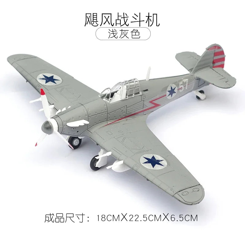 1/48 WWII Fighter Model Pirate Mustang Spitfire Hurricane BF109 4D Assemble Aircraft Plastic DIY Airplane Toy Building Kits