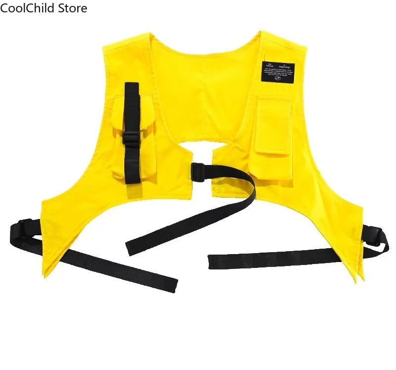 Boys Hip Hop Contrast T-shirt Yellow Vest Sweat Pants Girls Street Dance Jazz Costume Children Clothes Set Kids K-pop Streetwear