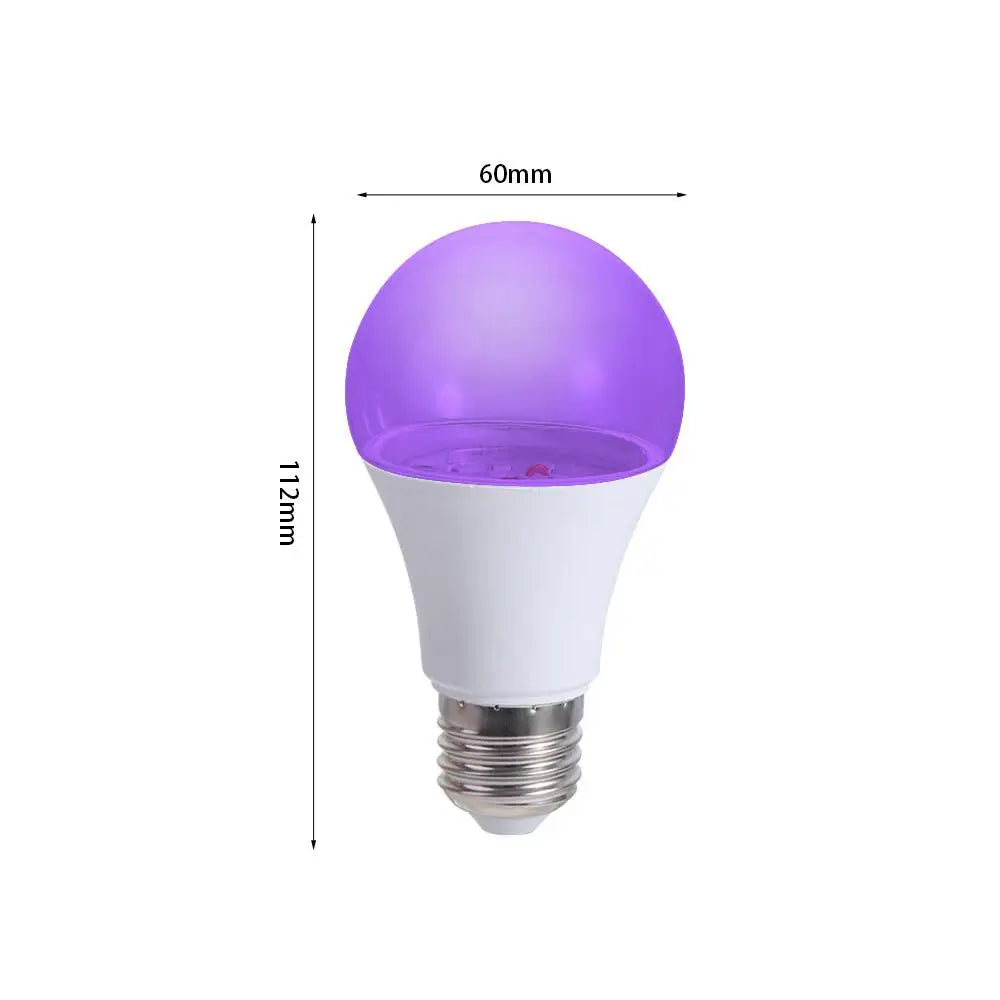 Floodlight Blacklight Ultraviolet Lamp UV Purple Bulb Atmosphere 360 Glow UV Light Bulbs E27 10W Purple Black Light Bulb Disco