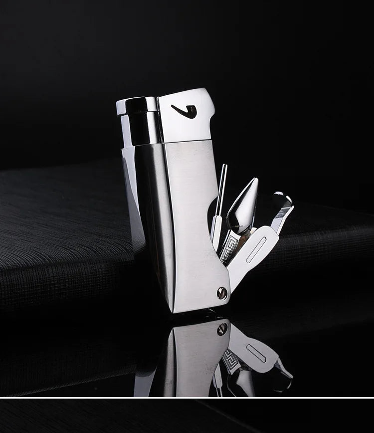 Butane Jet Lighter with Pipe Tool Pipe Rod Lighter Multifunction Gas Lighter Free Fire Compact Cigarette Accessories Cigar Man