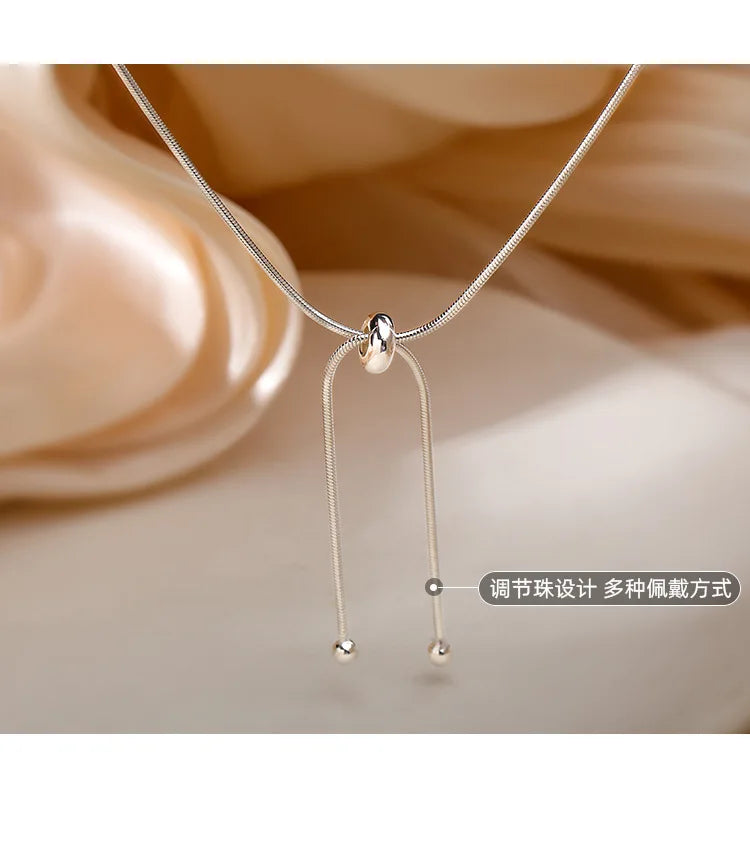 925 Sterling Silver Neck Snake Chain Necklaces Women Luxury Jewelry Exquisite Elegant Aesthetic Charms Accessories Argent 925