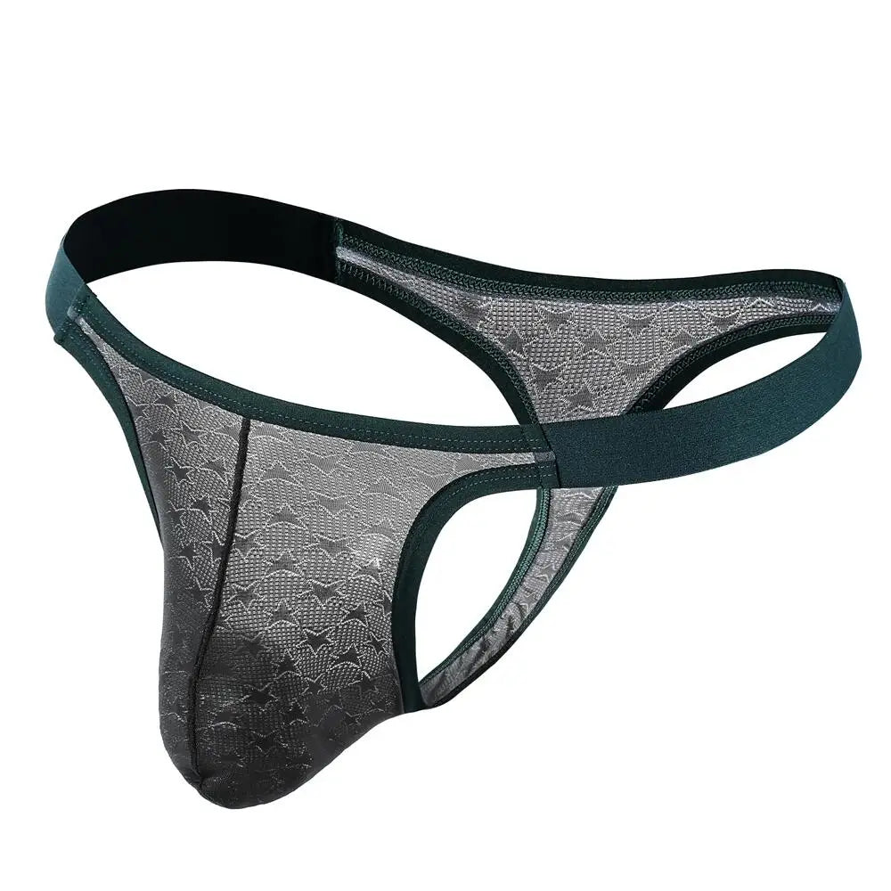 Men Thongs Sexy Underwear T-Back Underpants Breathable  Ice Silk Briefs Big U convex Pouch Thongs G-String Male Lingerie Panties