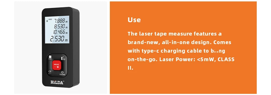 HILDA Laser Rangefinder Distance Meter Rangefinder Laser Tape Range Finder Building лазерный дальномер 120M /100M/50M