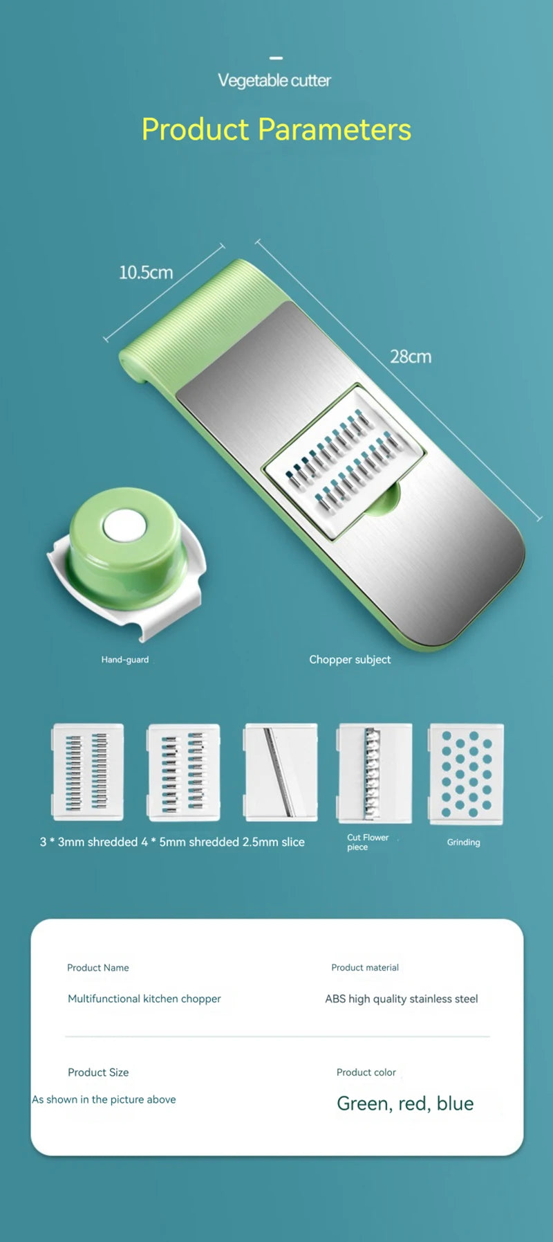Vegetable Cutter Grater for Vegetables Slicers Shredders Multi Slicer Peeler Carrot Fruit 7 in 1 Vegetable Cutting Kitchen Tools