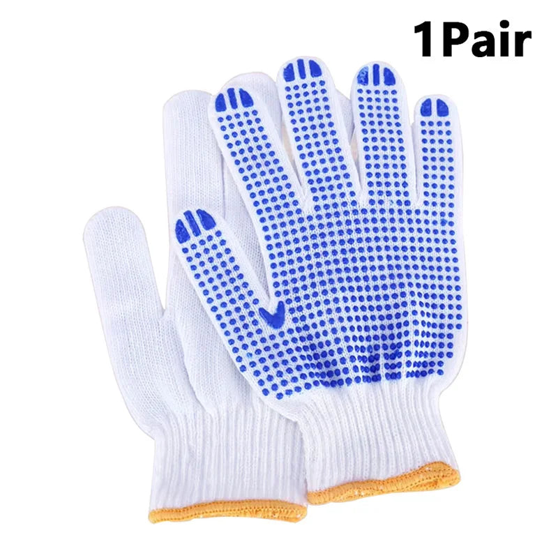 10 pairs of household gardening labor protection elastic rubber dot gloves work professional anti-slip wear-resistant Mittens