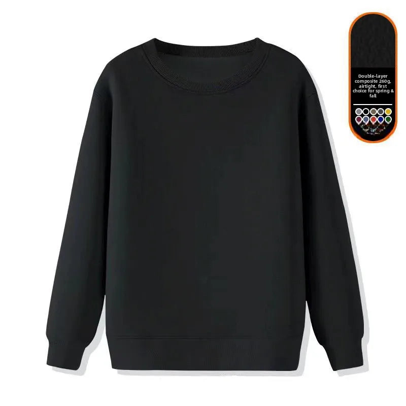 Men's Fleece Lined round Neck Sweatshirt Loose Long Sleeve T-Shirt Thickened Lamb Velvet Warm Winter Base Layer Shirt