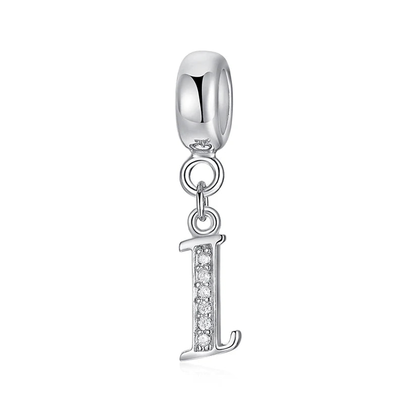 925 Sterling Silver Charms Original Letter Alphabet A-Z Pendant Beads Fit Brand Bracelets Necklaces Diy Jewelry For Women