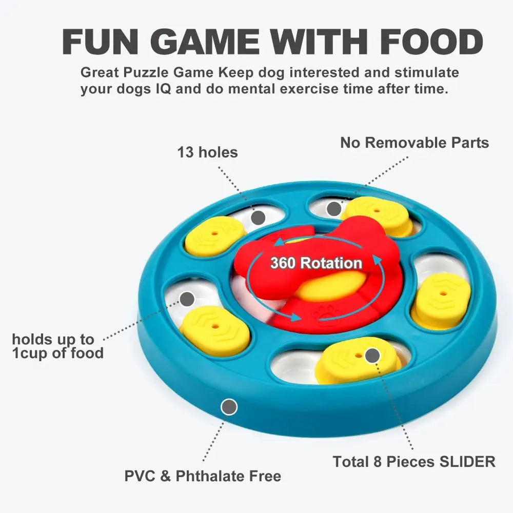 Training Toy Rotating Pet Feeding Toy Interactive Durable Dog Turntable Pet Puzzle Toy Pet Food Dispenser