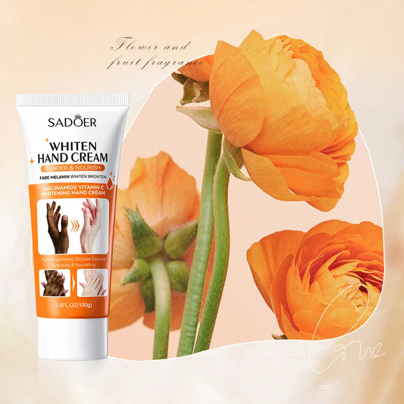 SADOER Skin Whitening Hand Cream Moisturizing Tender Nourish Non Greasy Hydrating Beauty Skin Care