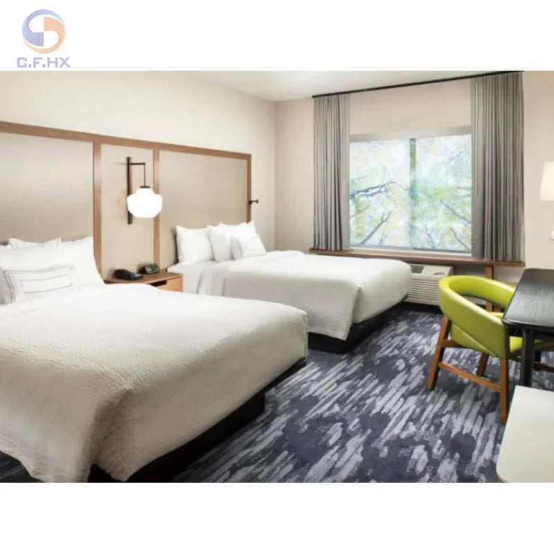 Fairfield Inn Marriott Wanmaple Fashion Hotel Furniture Modern Hotel Bedroom Set HPL Furniture