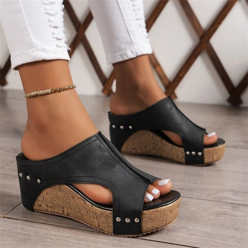 Fashion Woman Sandals Shoes Wedge Ladies Shoes Breathable Slip On Women's Sandals Comfortable Sandalias Mujer Footwear Female