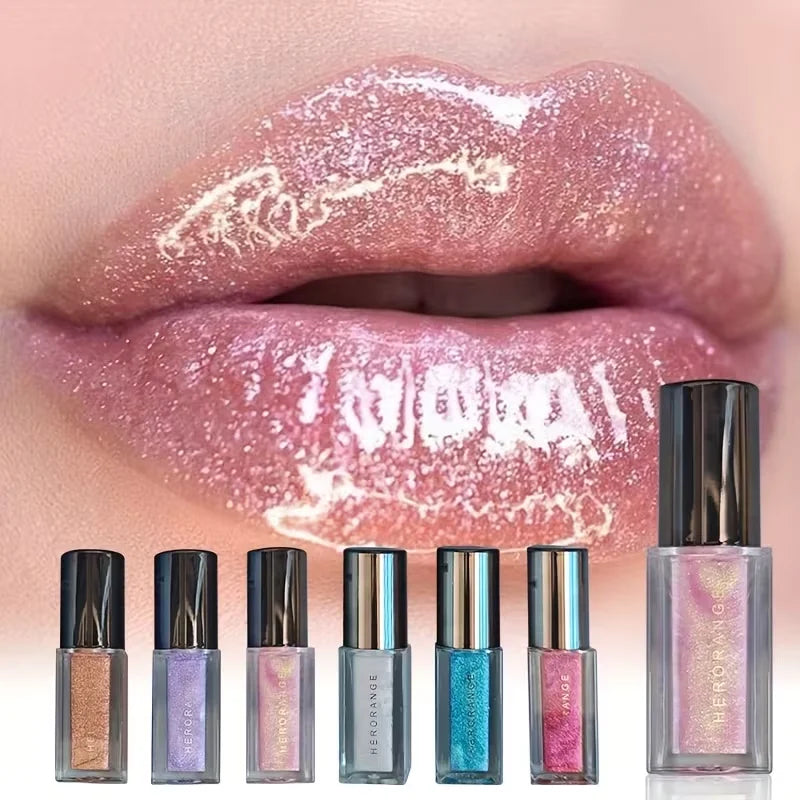 Shiny Glitter Lip Gloss Mirror Water Light Lip Glaze Long Lasting Moisturizing Lipstick Pearl Shimmer Lip Oil For All Skin Types