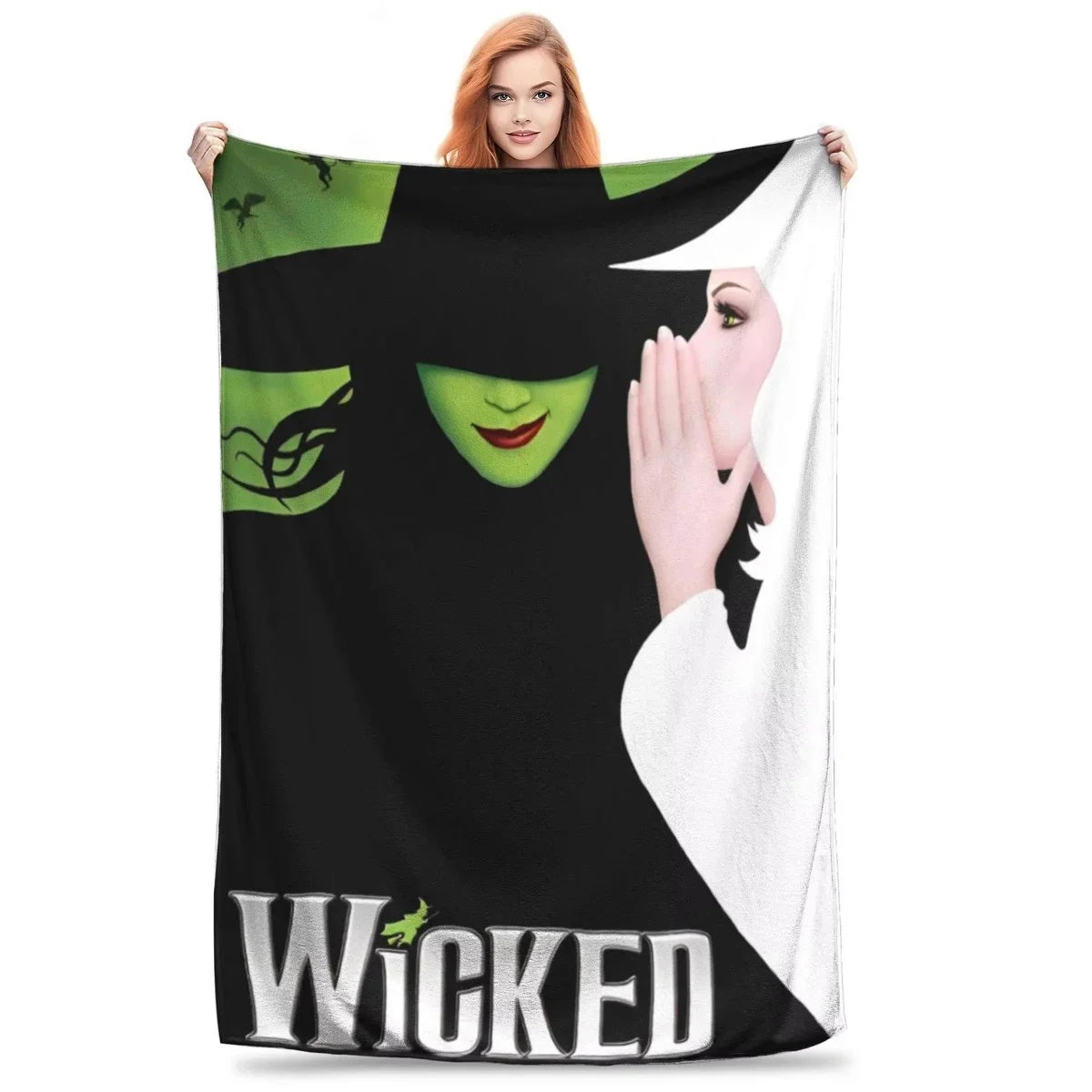 Wicked Musical Movie 2024 Blanket Soft Throw Blanket for Home Bedroom Bed Sofa Travel Office Solid Cover Blanket Kids 3D Quilt
