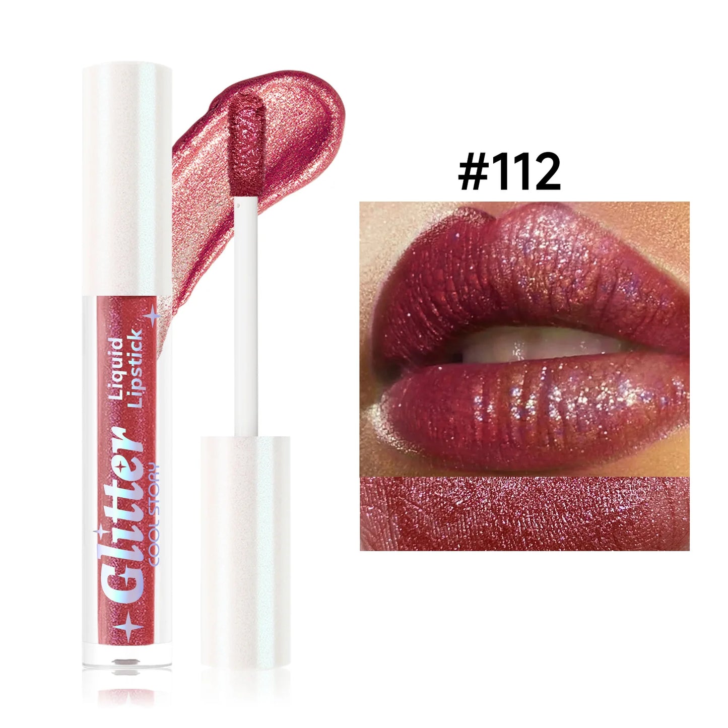 1PC Sexy Color Glitter Lipstick Flash Lasting Easy Color Diamond Lip Tint Shiny Metallic Lip Makeup Gifts for Women Cosmetics