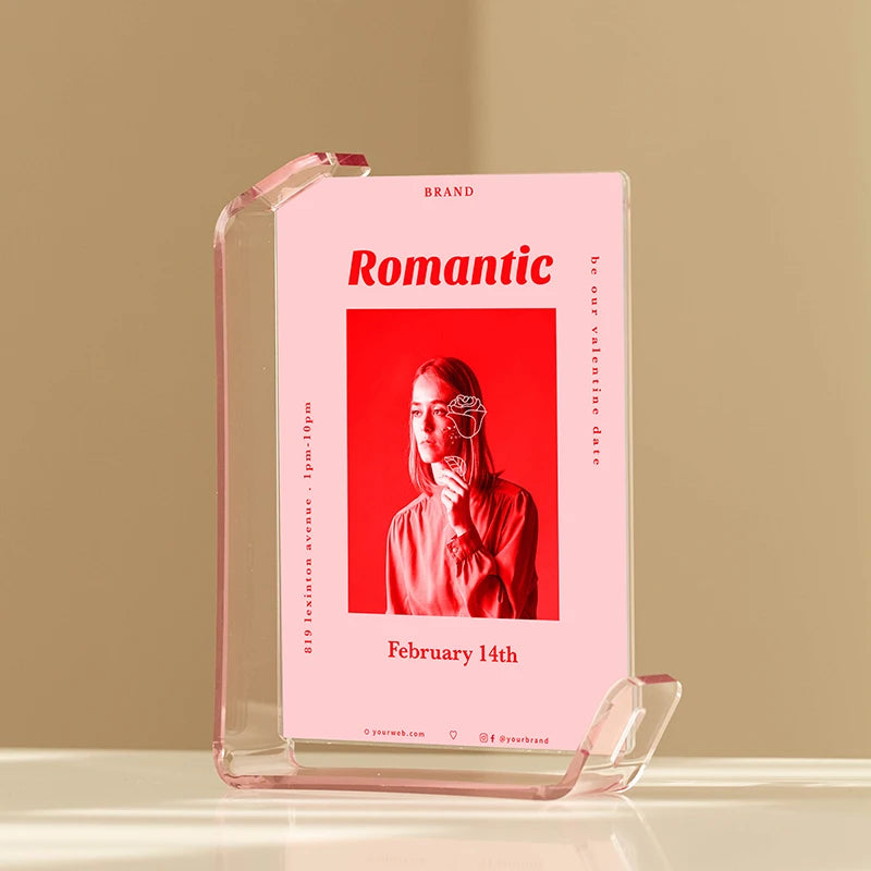 Acrylic Picture Frames Clear Picture Frames Acrylic  Frameless Transparent Cubes Floating Gift for Home Office Desktop Display