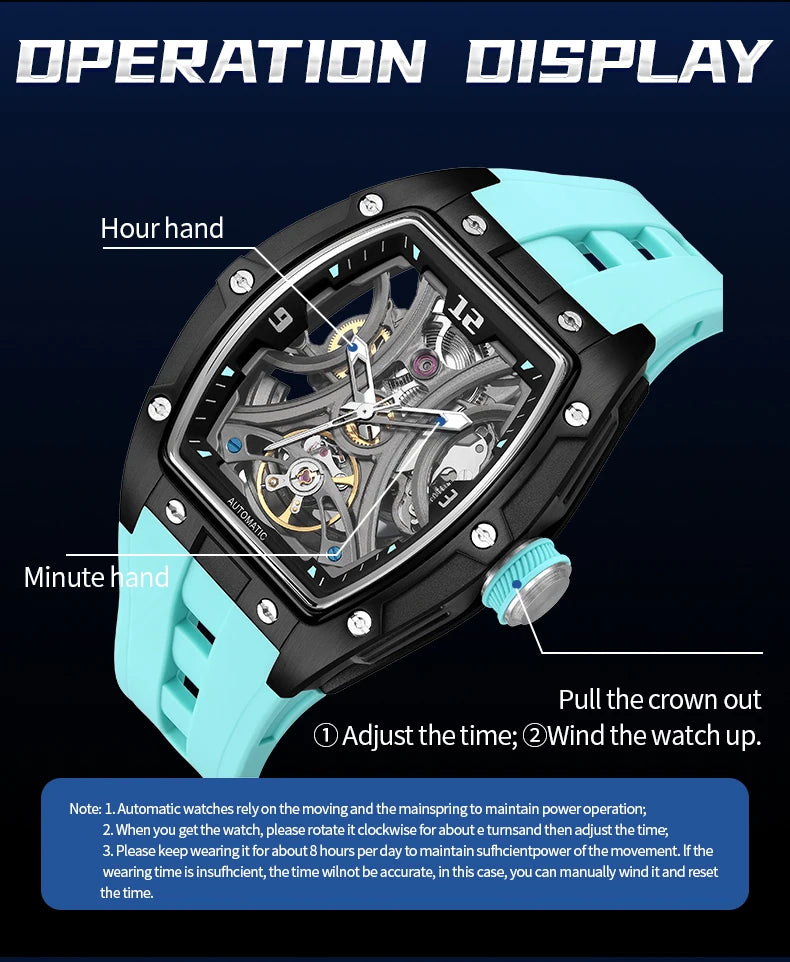 MEGIR Men Mechanical Watch Top Brand Luxury Automatic Watch Business Waterproof Luminous Watch for Men
