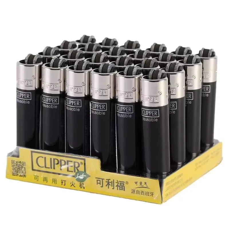 Clipper Lighter Grinding Wheel Mini Lighter Butane Flashlight Lighter (24pcs) Men's Small Tools Cool Gift Cigarette Accessories