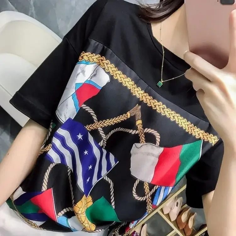 Tops Woman Short Sleeve Cotton Summer Outfit T Shirt for Women Baggy 2025 High Quality Korean Reviews Clothes Clearance Y2k Many