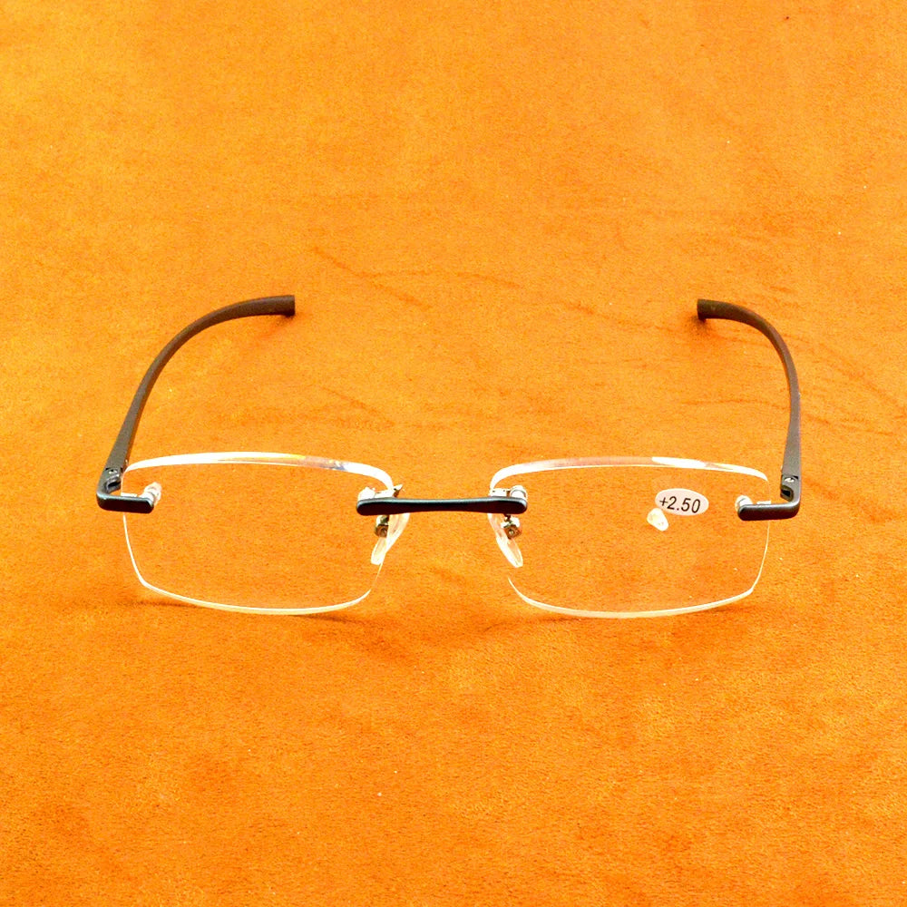 Rimless Al-mg Alloy Reading Glasses Ultra-light Spring Leg Spectacles +1 +1.5 +2 +2.5 +2.75 +3 +3.25 +3.5 +4