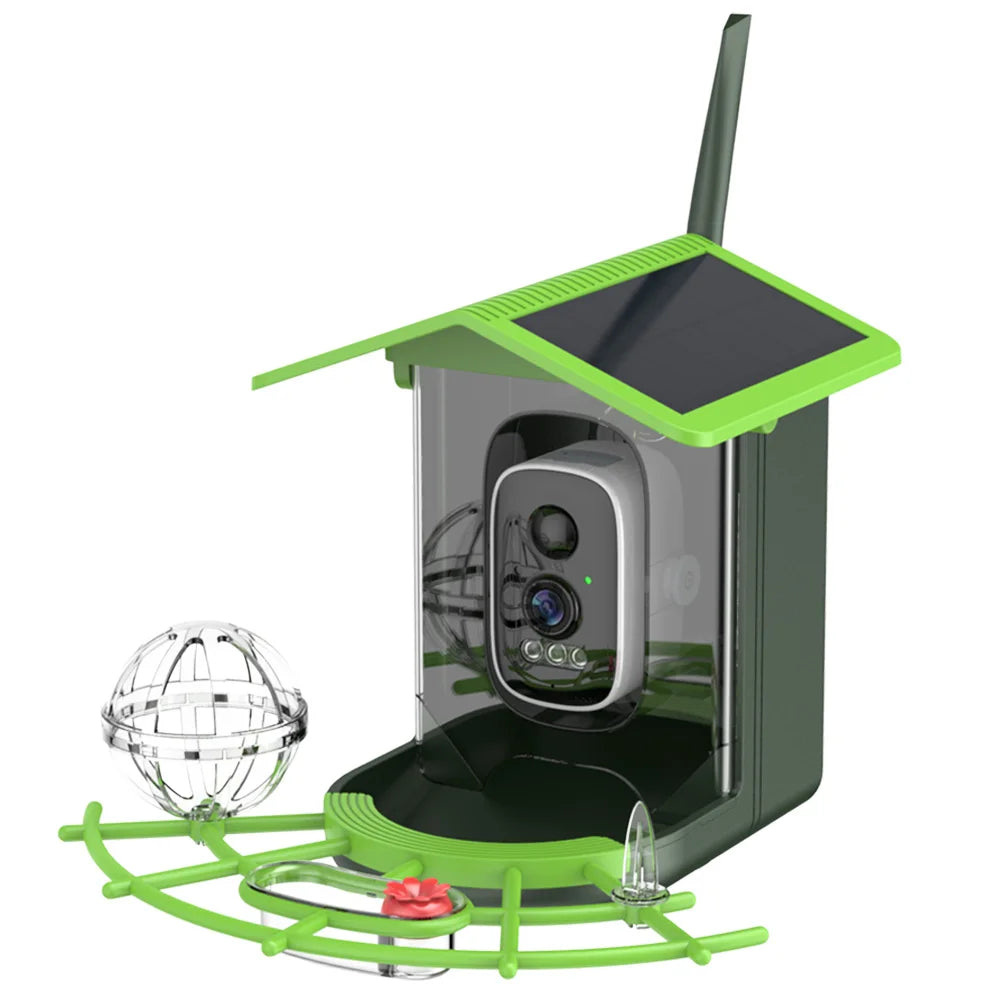 Bird Feeder Camera 4MP 2K HD Bird Video Capture WiFi Solar Powered Camera Battery with Solar Panel, Instant Alerts, Birdwatching