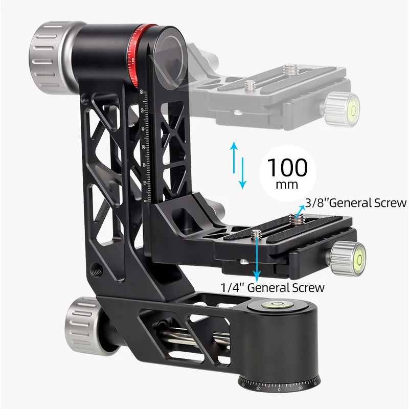 Professional Heavy Duty Gimbal Head 360 Degree Panoramic Gimbal Head Mount for Tripod DSLR Camera Telephoto Lens Tripod Head