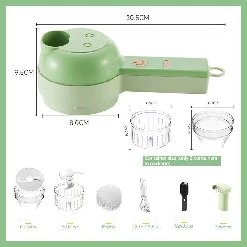 4-in-1 Handheld Fully Automatic Electric Vegetable Slicer, Peeler, Portable Multi-functional Kitchen Tool Blender, Wall Breaker