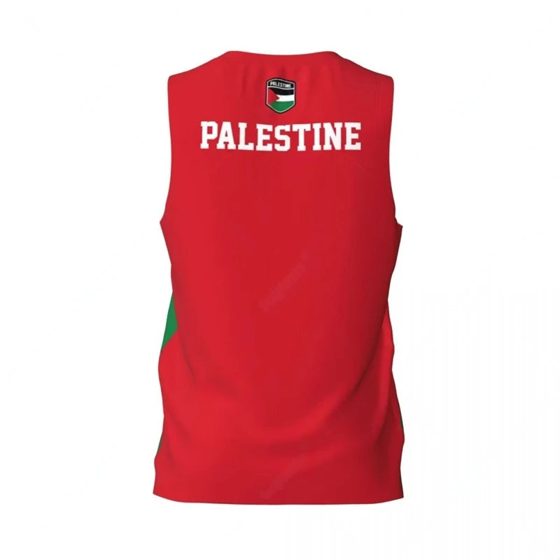 Palestine Flag Graphic Tank Top Simple Fashion Men Women 3D Printed Basketball Jersey Tees Loose Sports Sleeveless T Shirts Vest