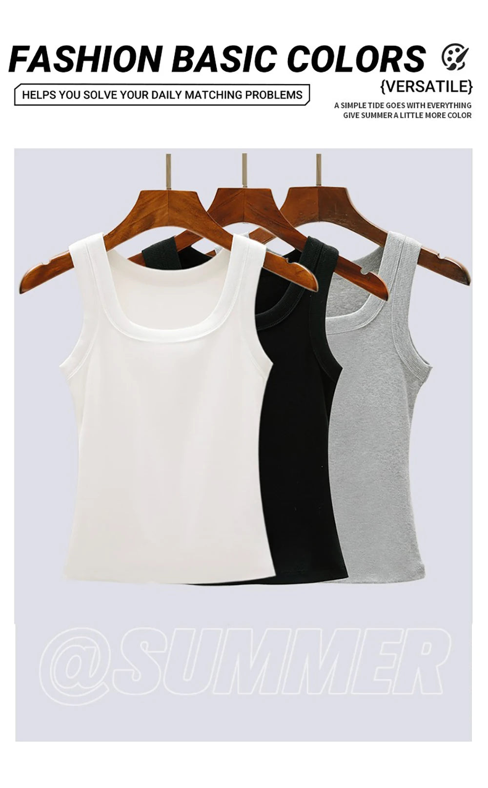 Custom Summer Womens Tank Tops DIY Logo/Letter Sleeveless Tight Ribbed Black Knit Vest Straps Casual Sporty Basic Clothing