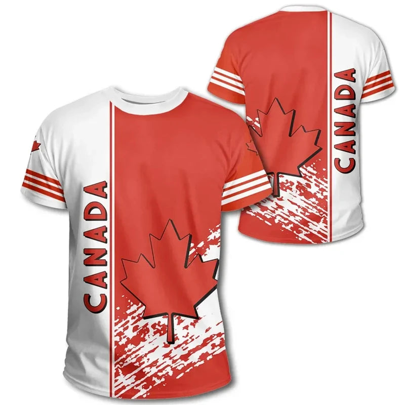 Canada Day T-shirt Canadian Flag Emblem Maple Leaf 3D Printed Streetwear Men Women Fashion Oversized T Shirts Tees Tops Clothing