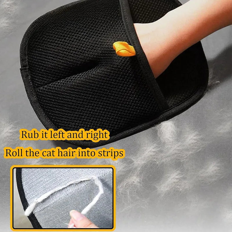 New pet hair removal tools reusable gloves, pet double-sided beauty gloves, carpet removal pet fur hair pet supplies