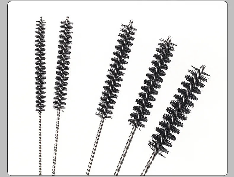 3/4/5/6/7mm lot 110mm muti-function hard hair smoking pipe brush pounchers clearing tool accessories for twisty pipe